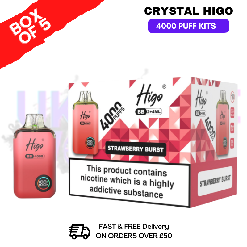 shop Strawberry Burst Crystal Higo 4000 Pod Kits Box Of 5 - Ukvapeworld