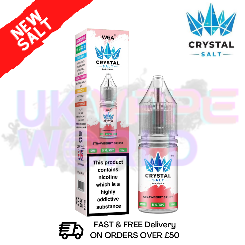 Shop Strawberry Burst WGA Crystal Nic Salt | Nicotine Salts | Lowest Price - UK Vape World