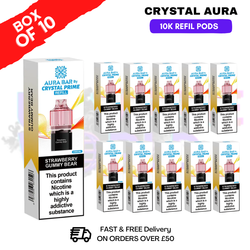 shop Strawberry gummy bear Crystal Prime 10K Refil Pods Box Of 10 - ukvapeworld
