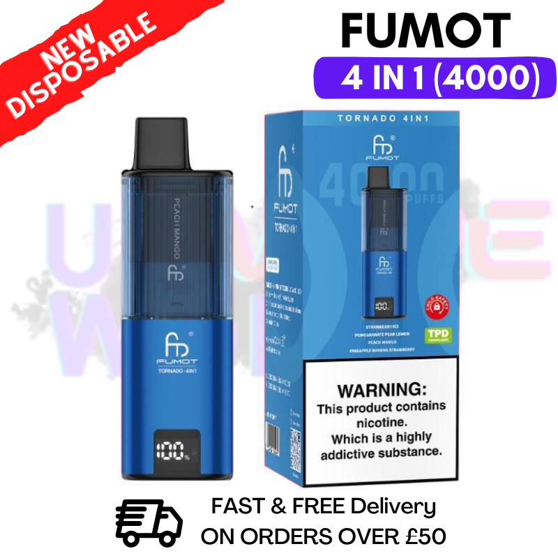 Shop Blue Edition Fumot Tornado 4000 Puff Disposable Vape Kit - UK Vape World