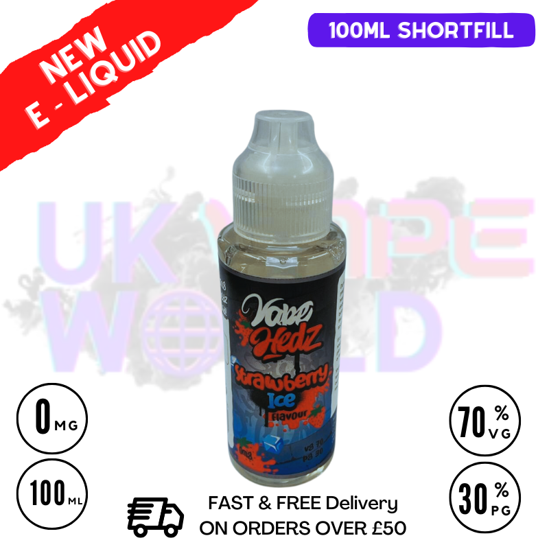Strawberry ICE Vape Hedz 100ml Shortfill Eliquid