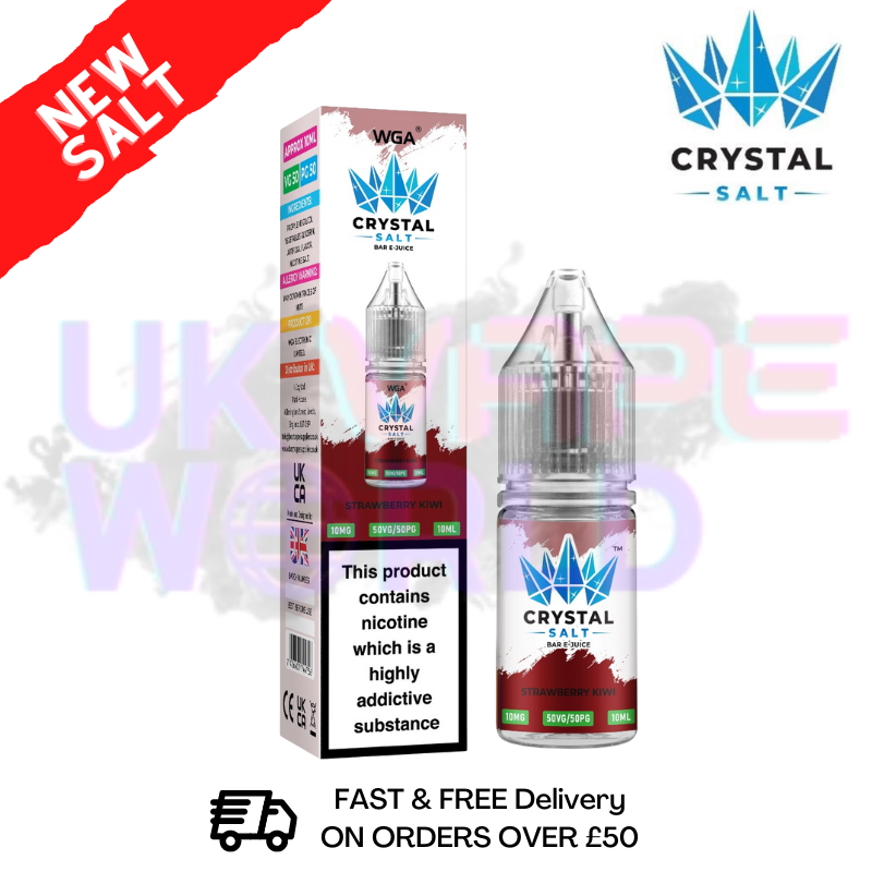 Shop Strawberry Kiwi WGA Crystal Nic Salt | Nicotine Salts | Lowest Price - UK Vape World