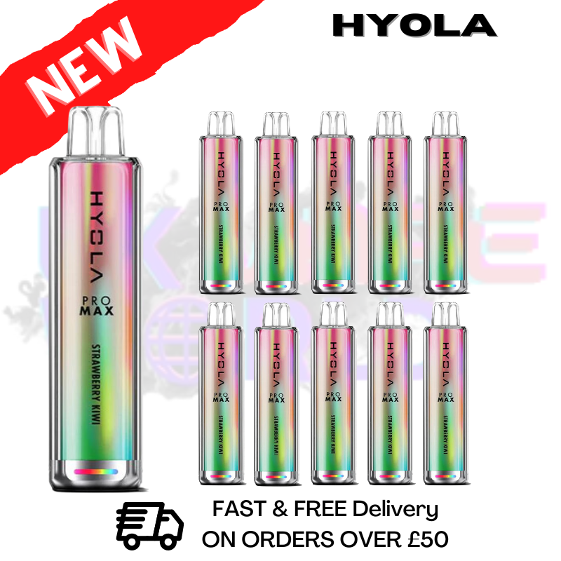Shop Strawberry Kiwi Hyola Pro Max 6000 Puff Box Of 10 - UK Vape World