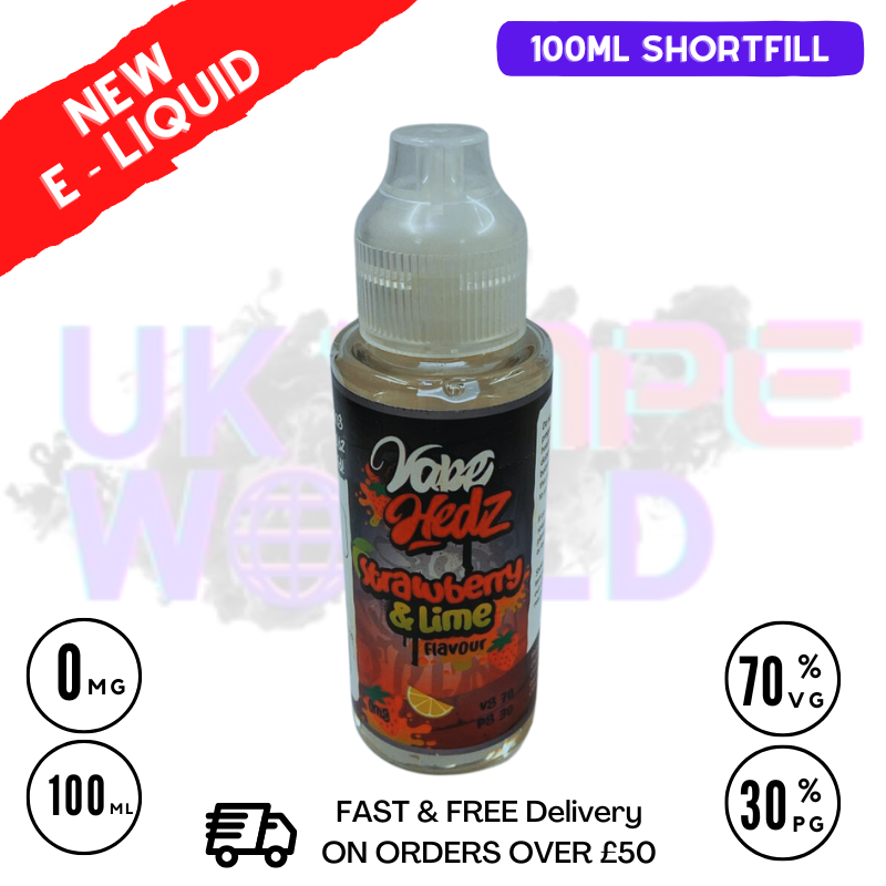Strawberry Lime Vape Hedz 100ml Shortfill Eliquid