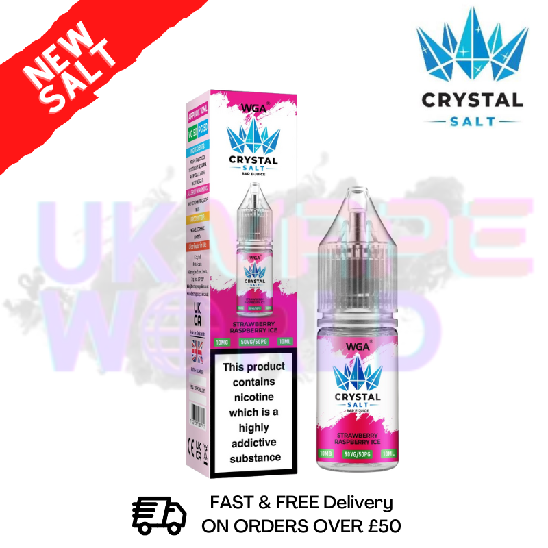 Shop Strawberry Raspberry ICE WGA Crystal Nic Salt | Nicotine Salts | Lowest Price - UK Vape World