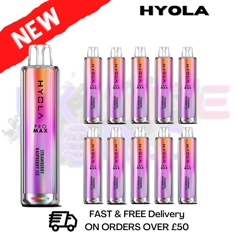 Shop Strawberry Raspberry Ice Hyola Pro Max 8000 Puff Box Of 10 - UK Vape World