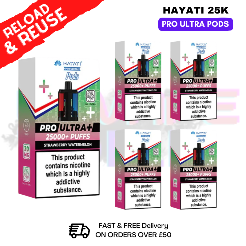Hayati 25K Strawberry Watermelon Replacement Pods Box Of 5 -  ukvapeworld