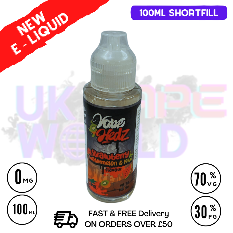 Strawberry Watermelon Kiwi Vape Hedz 100ml Shortfill Eliquid