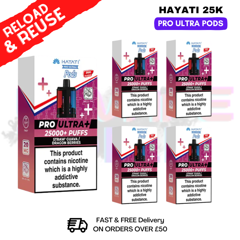 Hayati 25K Straw Guava - Dragon Berries Replacement Pods Box Of 5 - ukvapeworld