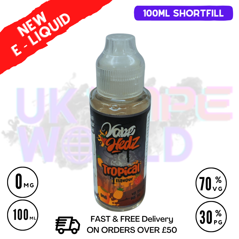 Tropical Vape Hedz 100ml Shortfill Eliquid