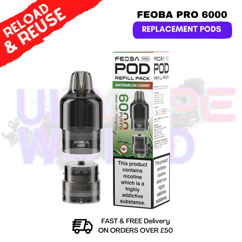 Watermelon Cherry FEOBA Pro 6000 Replacement Pods - ukvapeworld