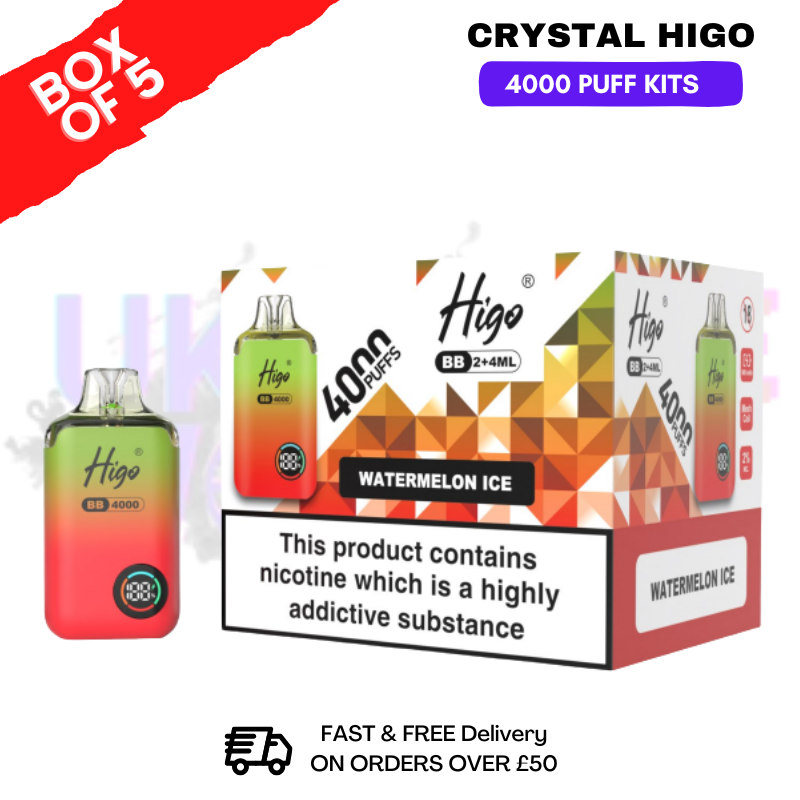 shop Watermelon ICE Crystal Higo 4000 Pod Kits Box Of 5 - Ukvapeworld