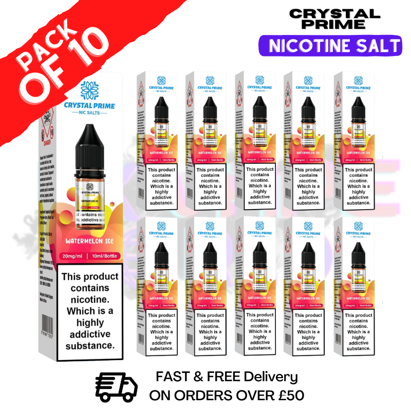 Watermelon Ice Crystal Prime Nic Salt Box Of 10-ukvapeworld