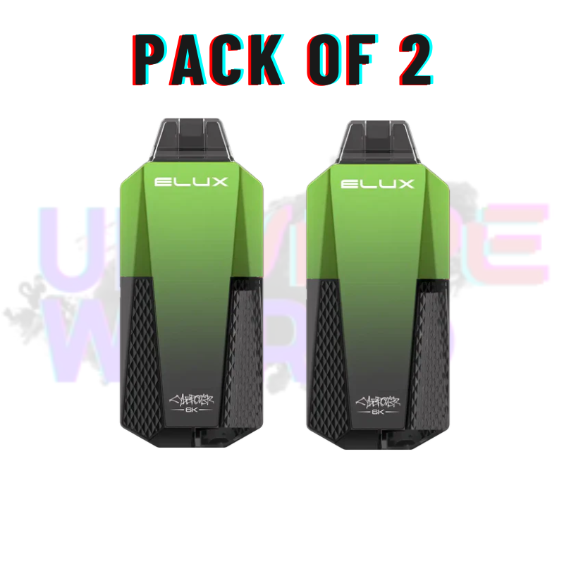 Pack of 2 Watermelon ICE Elux CyberOver 6000 Puff 6K Kit - UK Vape World