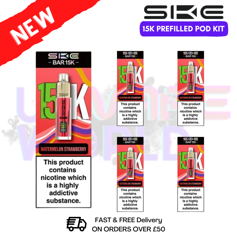 Watermelon Strawberry SKE 15K Puff Prefilled Pod Kit Box of 5 - ukvapeworld