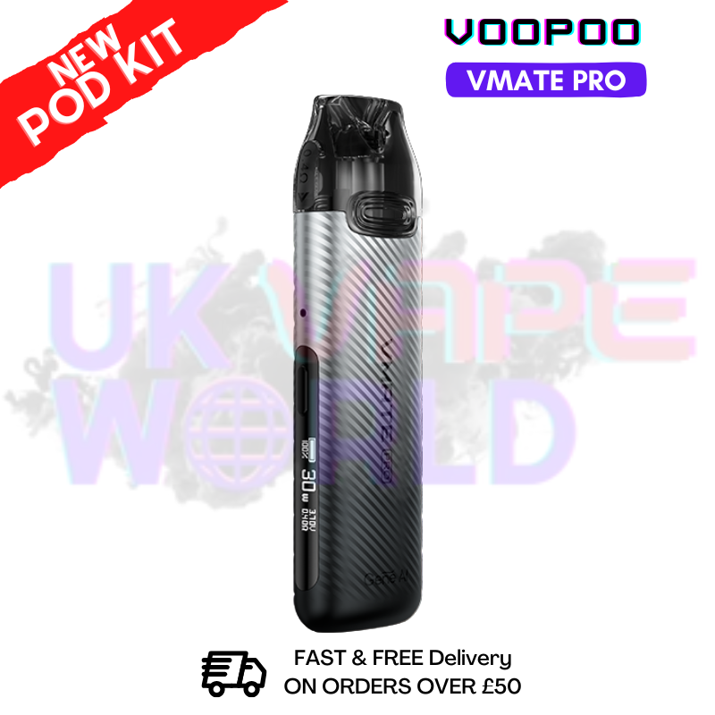 Shop Whorl Gray Voopoo Vmate Pro pod Kit + Free Nicsalt - ukvapeworld