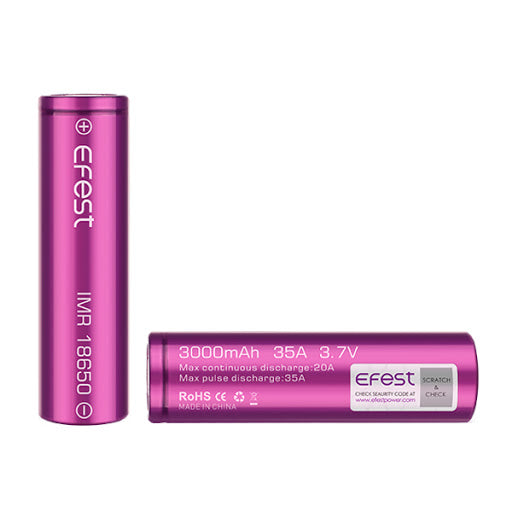 EFEST IMR 18650 RECHARGEABLE VAPE BATTERY (3000MAH 35A) - UK VAPE WORLD