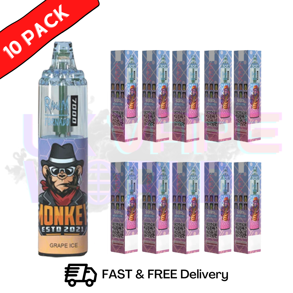 Grape Ice - Tornado 7000 Puff Bar R and M Pack Of 10 Vape Pen