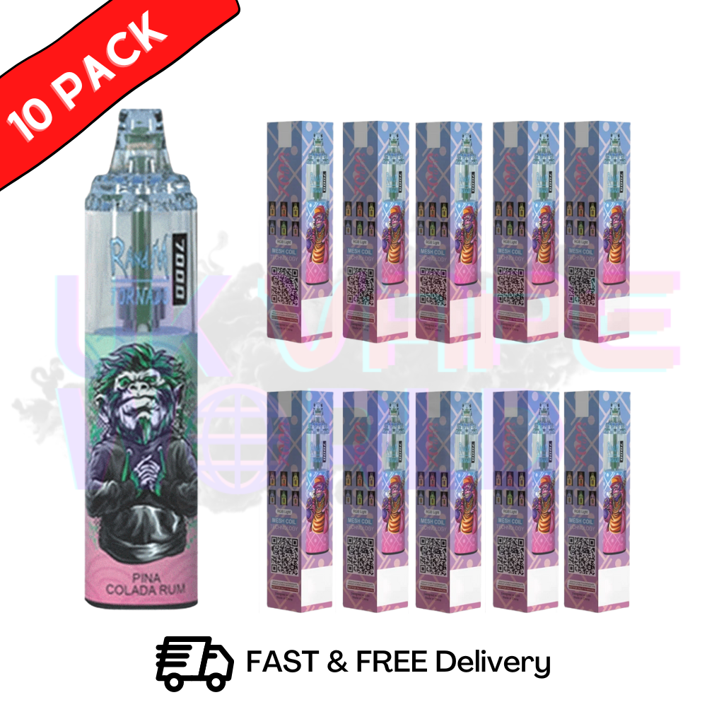Pina Colada Rum - Tornado 7000 Puff Bar R and M Pack Of 10 Vape Pen 