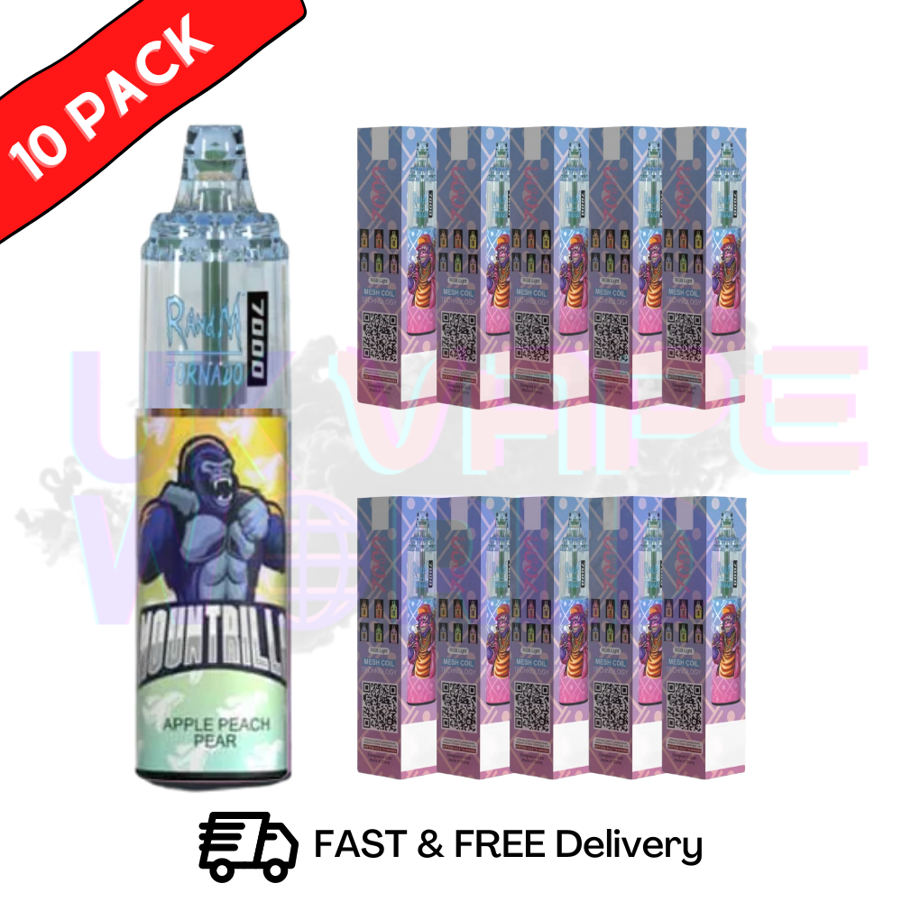 Apple Peach Pear - Tornado 7000 Puff Bar R and M Pack Of 10 Vape Pen