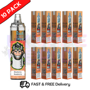 Blueberry Raspberry (NEW) - Tornado 7000 Puff Bar R and M Pack Of 10 Vape Pen