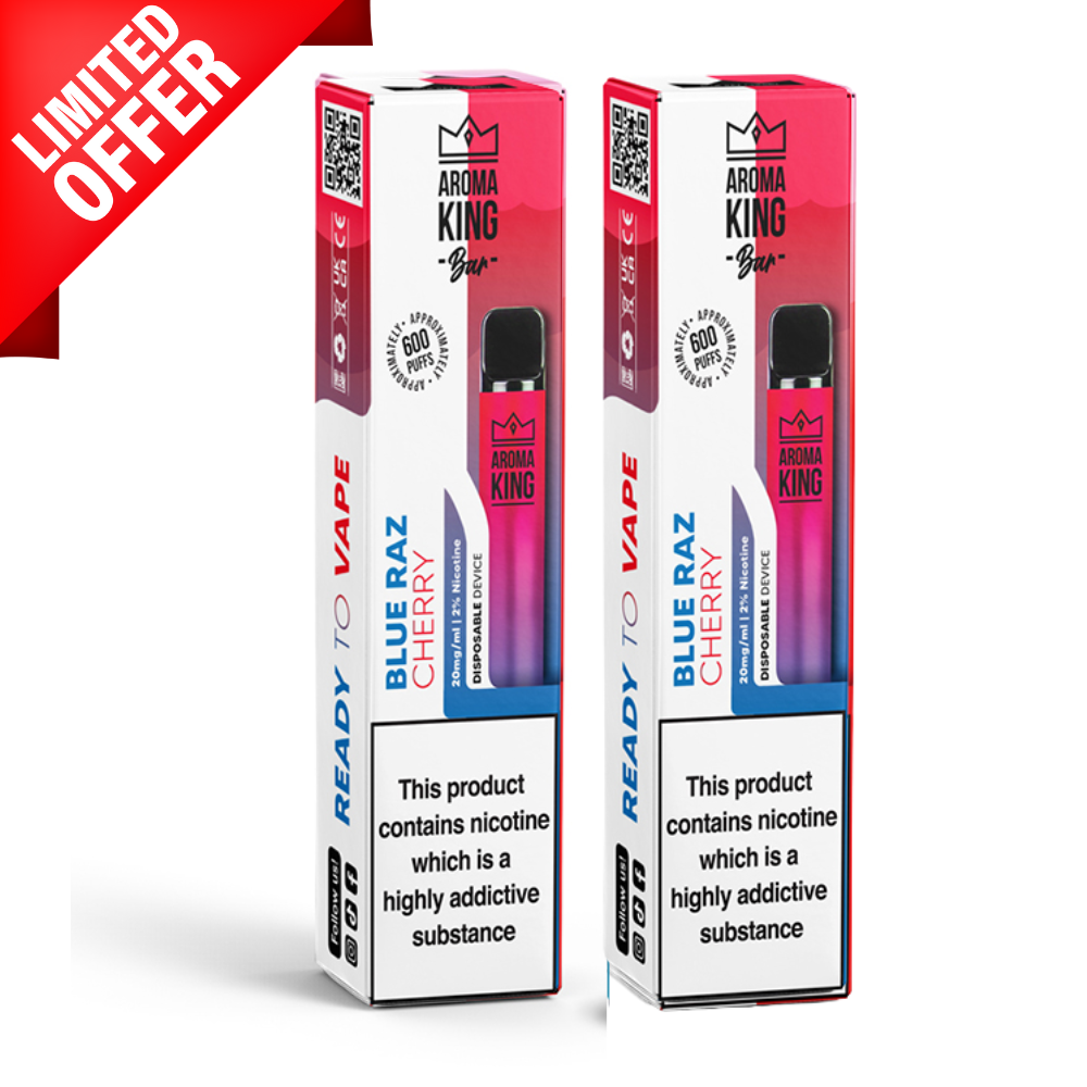 Blue Razz Cherry By Aroma King 600 Puffs Disposable - Exclusive Deals UK Vape