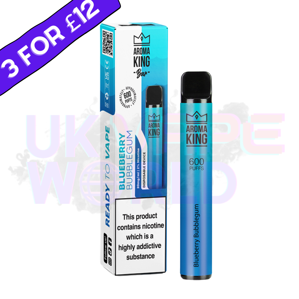 Blueberry Bubblegum By Aroma King 600 Puffs Disposable - UK Vape Word