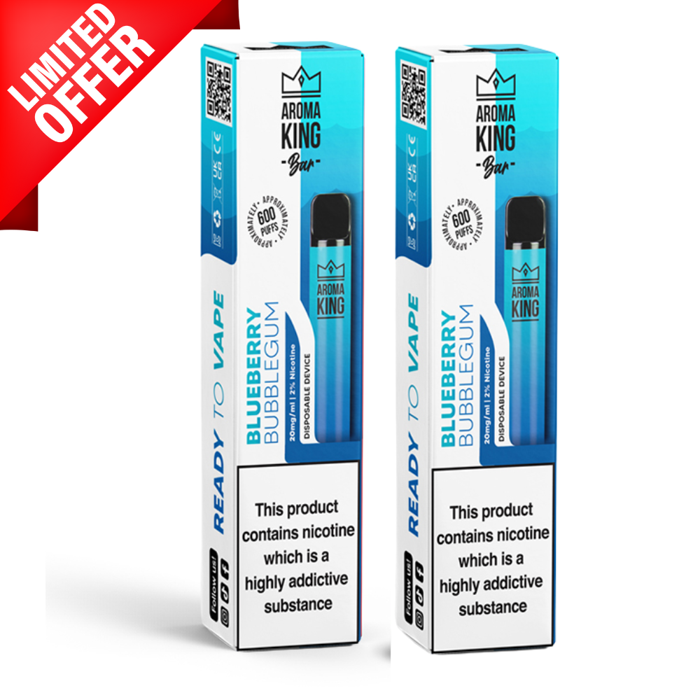 Blueberry Bubblegum By Aroma King 600 Puffs Disposable - Multibuy Offers UK Vape World 