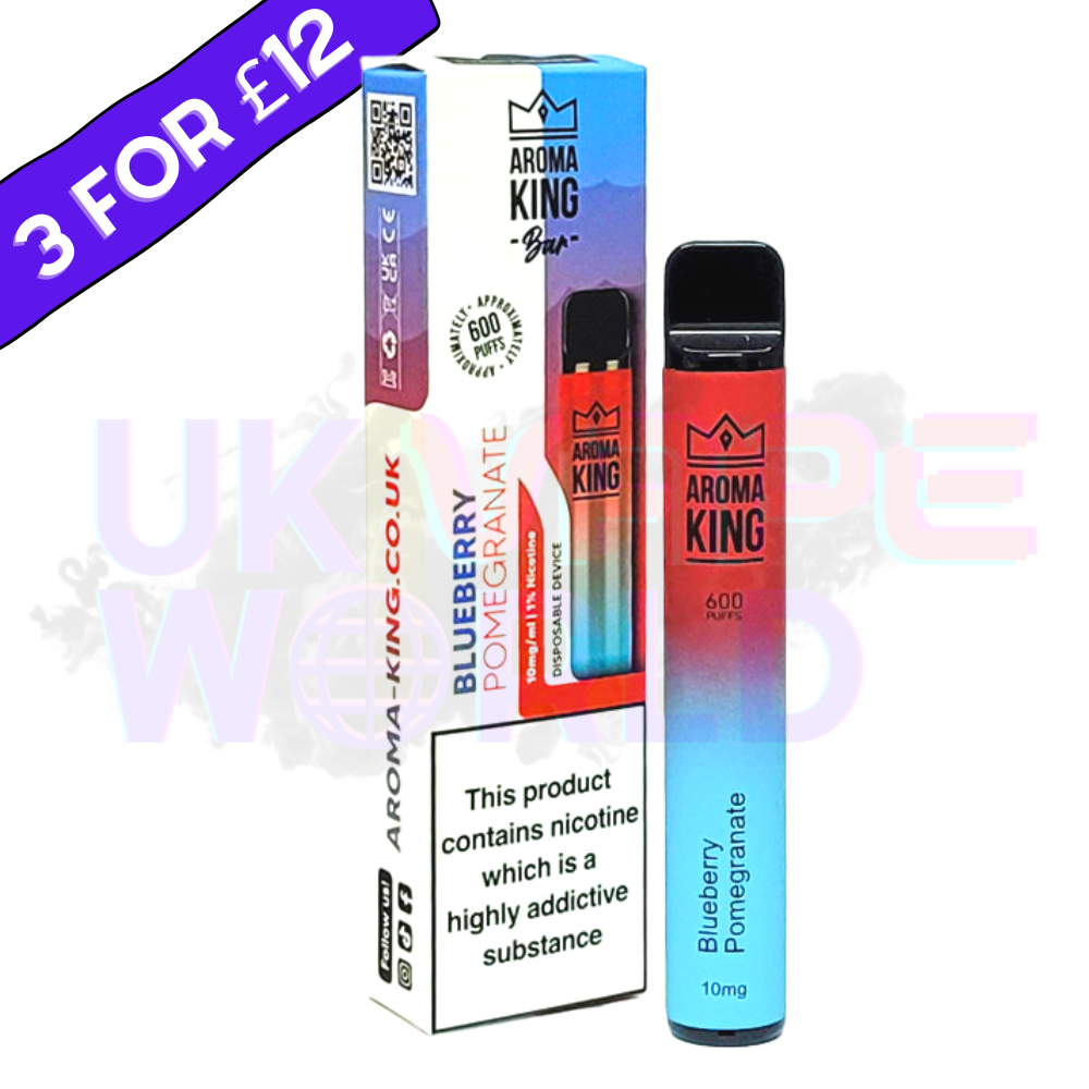 Blueberry Pomegranate By Aroma King 600 Puffs Disposable - UK Vape World