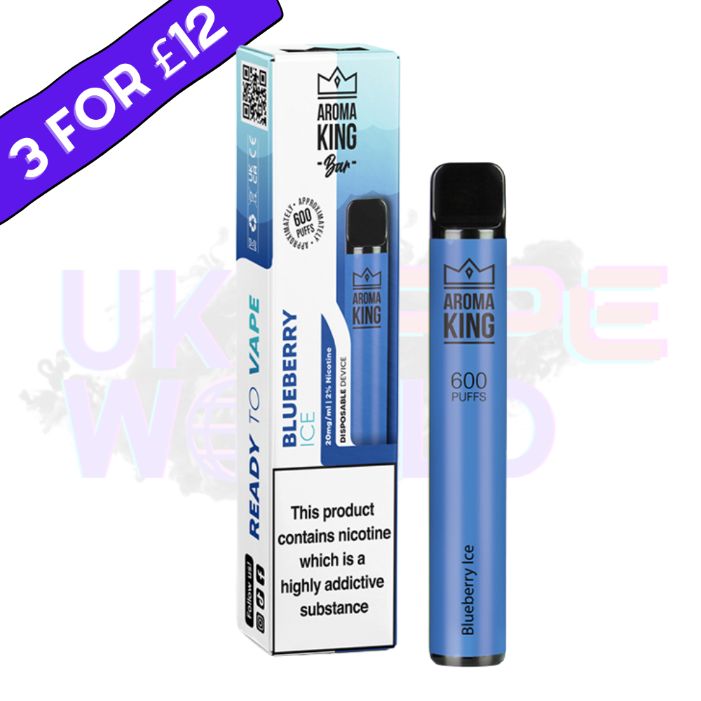 Blueberry Ice By Aroma King 600 Puffs Disposable - UK Vape World