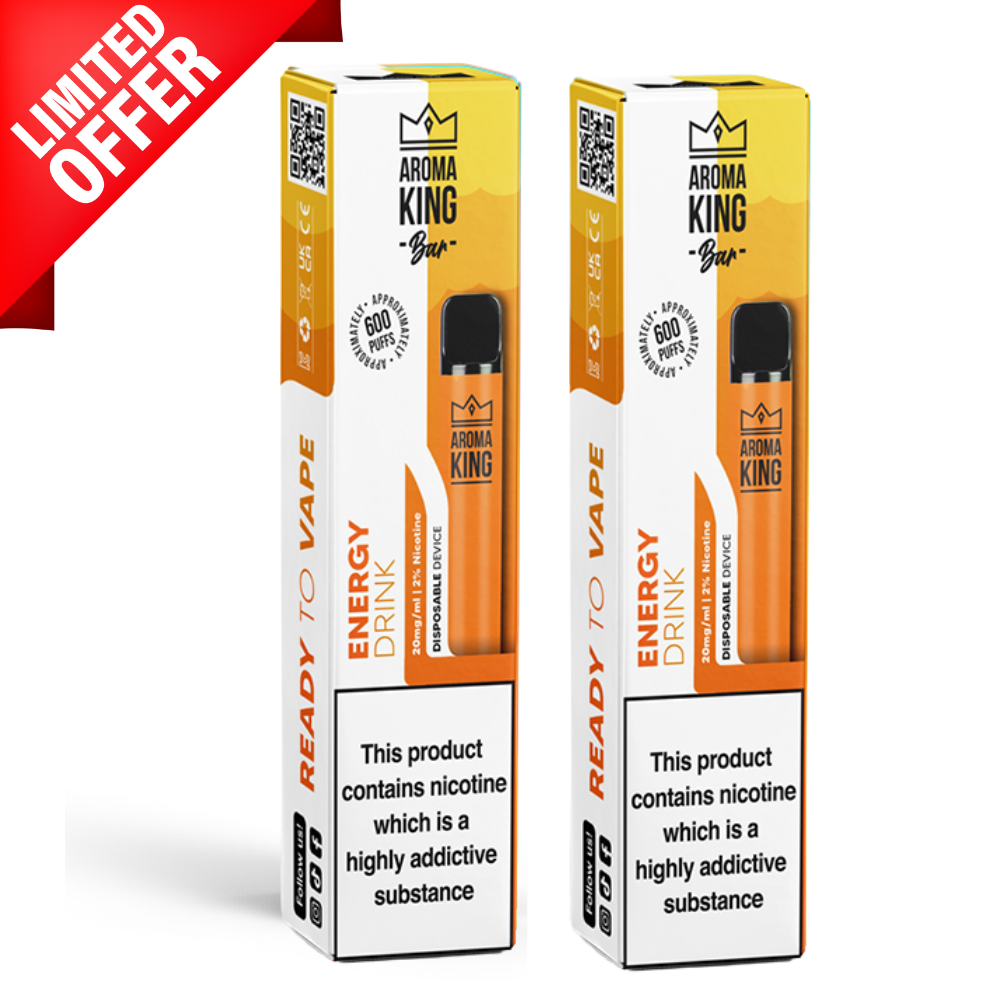 Energy Drink Ice By Aroma King 600 Puffs Disposable - Exclusive Multibuy Deals UK Vape World 