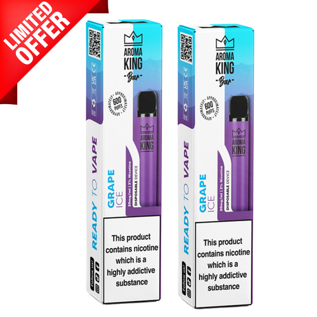 Grape ICE By Aroma King 600 Puffs Disposable - Exclusive Multibuy Offers UK Vape World 