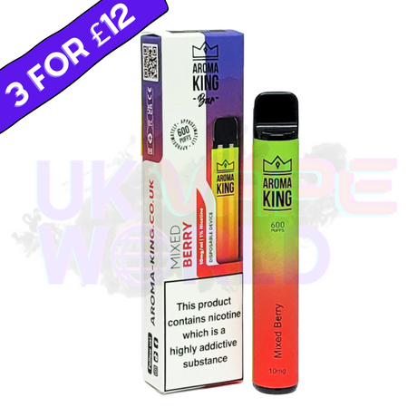 Mixed Berries By Aroma King 600 Puffs Disposable - 3 FOR £12 Offer