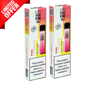 Aroma King Peach Ice Disposable Vape Bars UK 20MG  Pink Lemonade a tasty fruity drink blend, a classic disposable vape flavour with an added hint of citrus on the exhale.