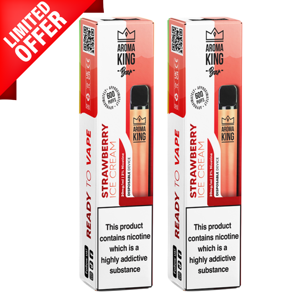 Strawberry Ice Cream By Aroma King 600 Puffs Disposable - Limited Time Deals