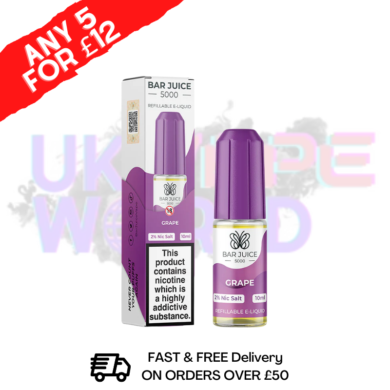 Bar Juice 5000 NicSalt E-Juice GRAPE FLAVOUR - UK Vape World