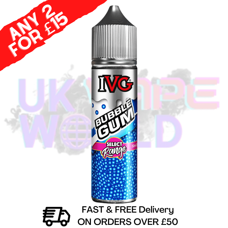 Bubblegum IVG Shortfill Juice 50ML Eliquid - SELECT RANGE - UK Vape World