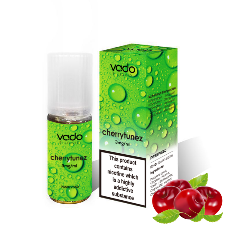 Vado E-Liquid 100ML (10 X 10ML = 100ML) 50/50 VG PG Cherry Tunes