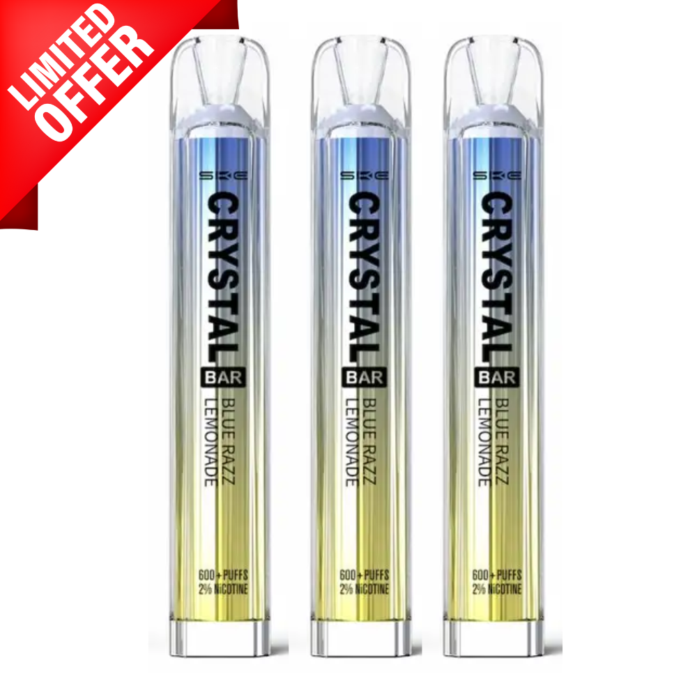 Blue Razz Lemonade By Crystal Bar 600 Puffs Disposable - Multibuy Deal - 3 for £12