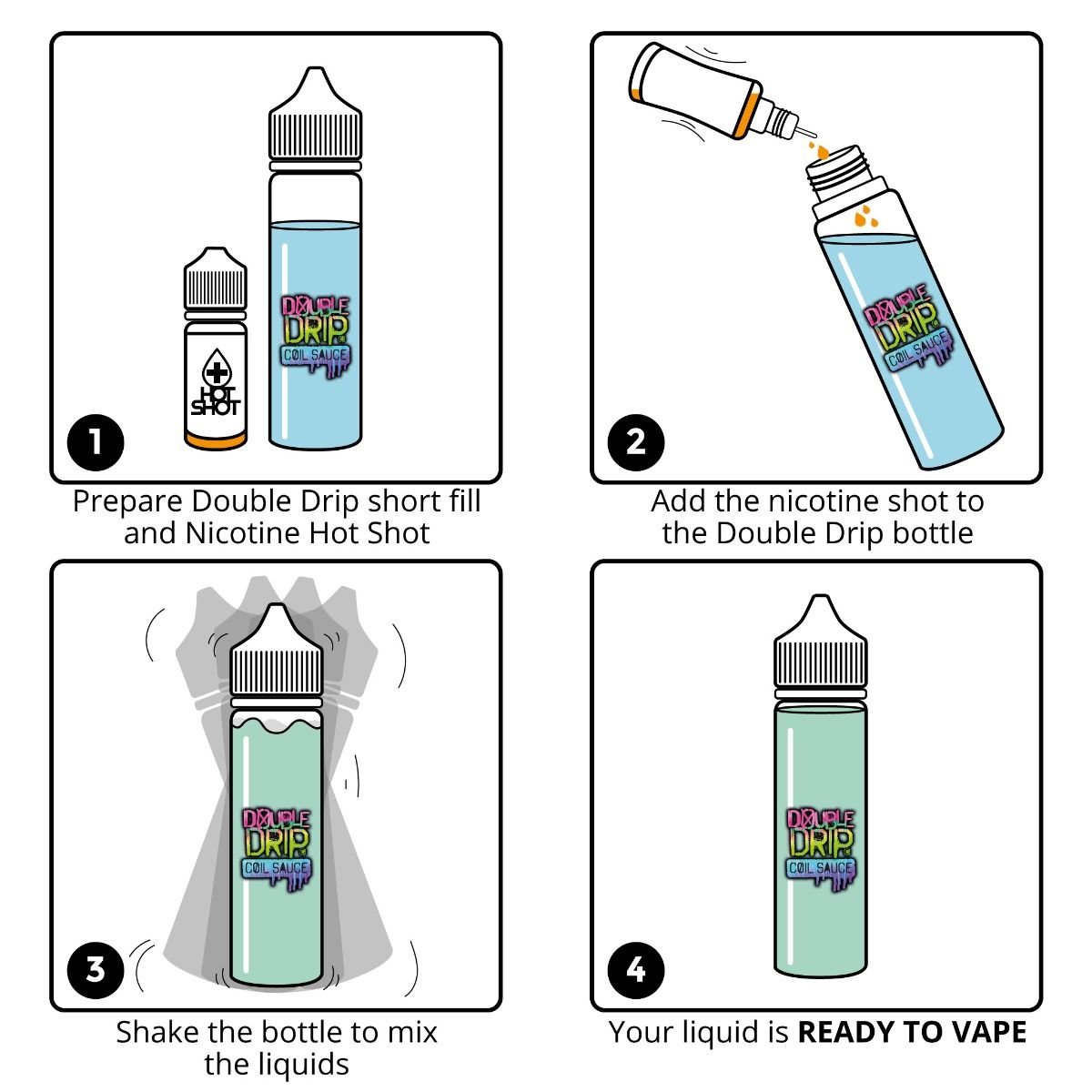 Double Drip Instructions for Shortfill E-Liquids | UK Vape World