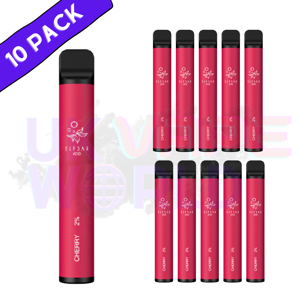 Elf Bar 600puff - New Flavour Cherry Box of 10 - UK Vape World