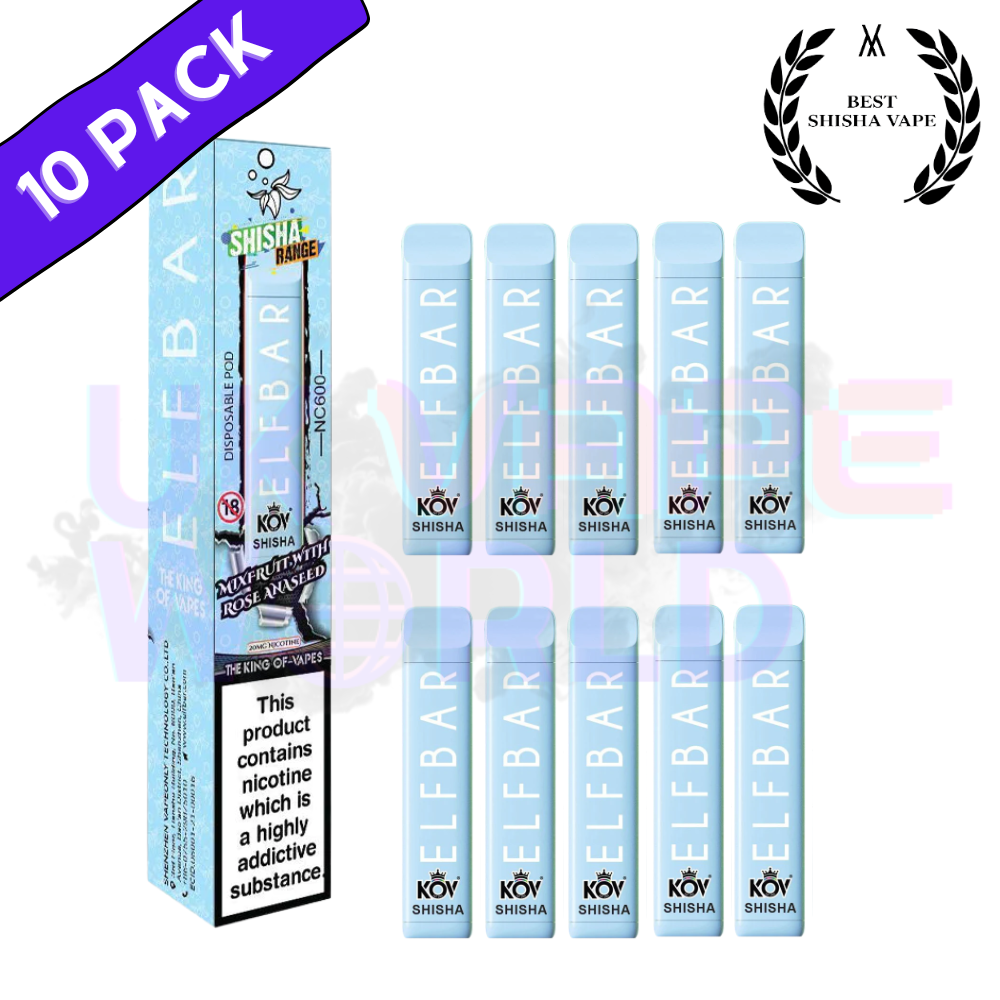 Elf Bar Shisha 600puff - Mix Fruit With Rose Aniseed Flavour Box of 10