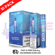 Geek Bar E600 Disposable Vape Blueberry Raspberry Pack Of 10 - UK Vape World