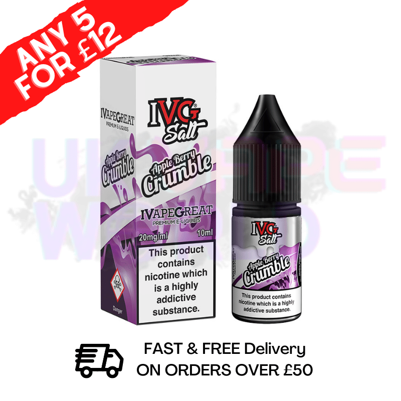 Apple Berry Crumble IVG Salt 10ml Nic Eliquid - ANY 5 FOR £12 - UK Vape World