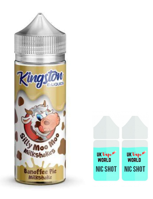 Kingston Silly Moo Moo Milkshakes Banoffee Pie 100ml Shortfill 9.99 + 2  FREE Nicotine shots | UK Vape World