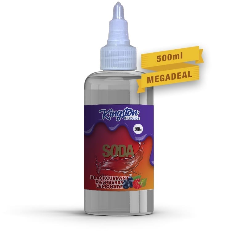 Kingston Blackcurrant Raspberry Lemonade Soda 500ml E-liquid | Mega Deal | UK Vape World