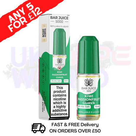 Bar Juice 5000 Nicsalt E-Juice Kiwi PassionFruit Guava Flavour - UK Vape World