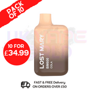 Cola (NEW) - Lost Mary 600 Puff Bars Pack Of 10 BM600 Disposable - UK Vape World