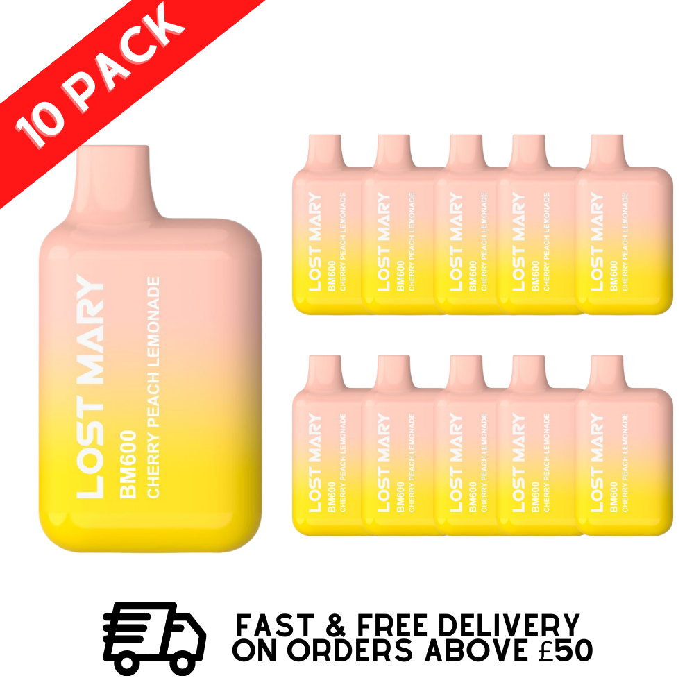 Cherry Peach Lemonade - Lost Mary 600 Puff Bars Pack Of 10 BM600 Disposable - UK Vape World
