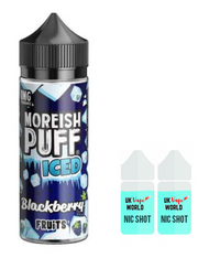 Moreish Puff Iced Blackberry 100ml Shortfill £9.99 + 2 FREE Nicotine shots | UK Vape World